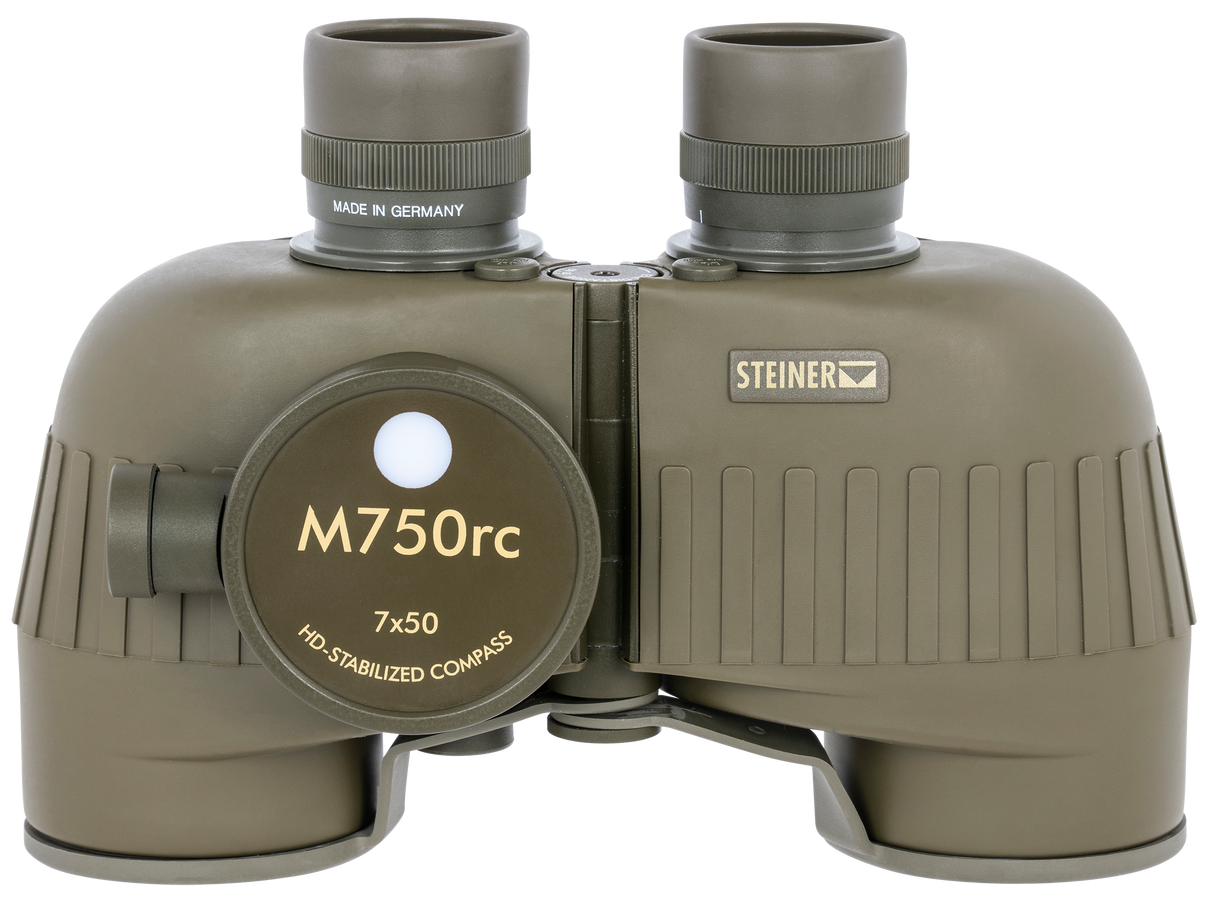 Steiner 2690 M750rc Reticle & Compass 7x50mm Range Finding Reticle Floating Prism Green Rubber Armor Makrolon Features Compass