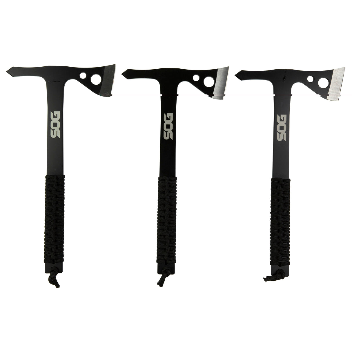 SOG Throwing Hawks Tomahawks 1.75" 3Cr13MoV Steel Blades Paracord Handles Black 3PK