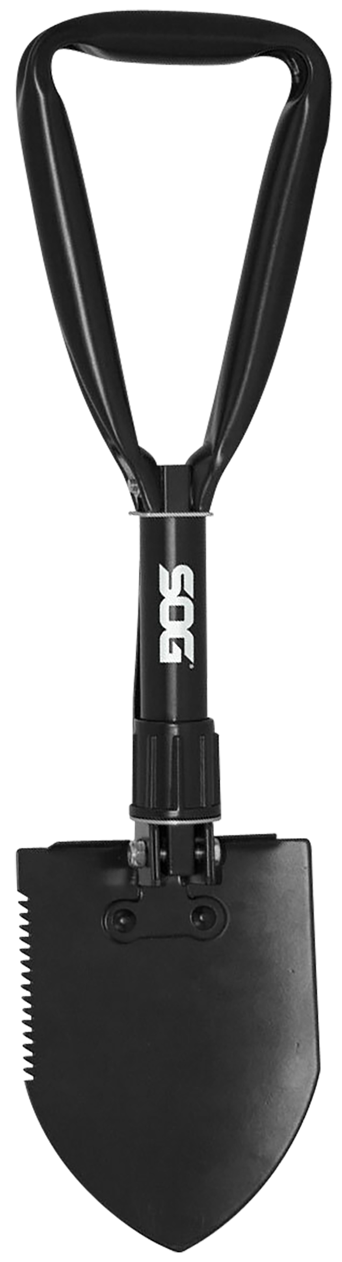S.O.G SOGF08N Entrenching ToolFolding Shovel Plain/Serrated Blade Black Powder Coated High Carbon Steel Handle 18.25" Long Includes Sheath