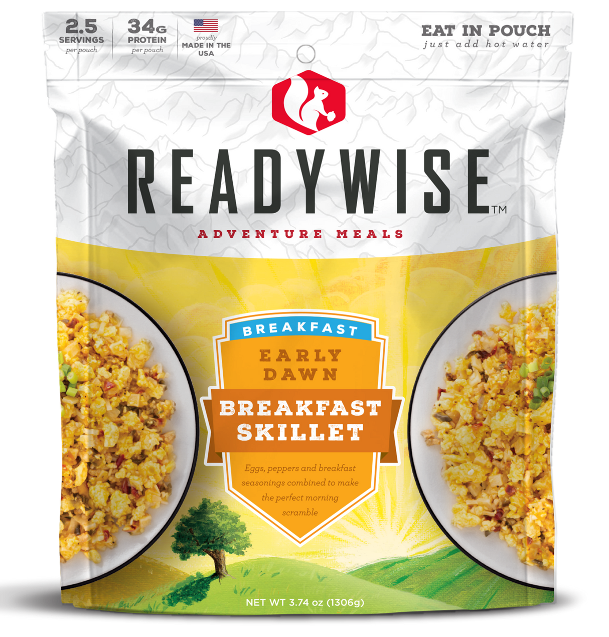 ReadyWise RW05012 Outdoor Food Kit Early Dawn Egg Scramble Breakfast Entree 2.5 Servings In A Resealble Pouch, 6 Per Case