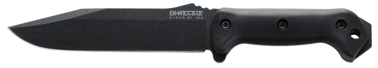 Ka-Bar BK7 Becker Combat Utility 7" Fixed Clip Point Plain Black 1095 Cro-Van Blade Black Ultramid Handle