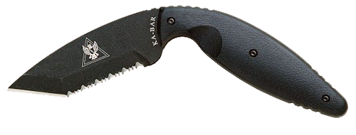 Ka-Bar 1485 TDI Law Enforcement Large 3.69" Fixed Tanto Part Serrated AUS-8A SS Blade Black Zytel Handle Includes Belt Clip