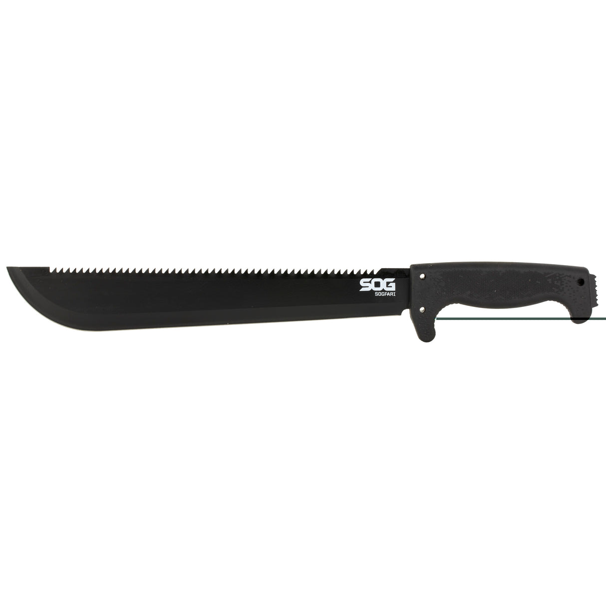 S.O.G SOGMC01N SOGfari13" Black Powder Coated 3Cr13MoV SS Blade Black Kraton Handle 19" Long Includes Sheath