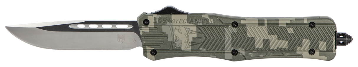 CobraTec Knives MADCCTK1MDNS CTK-1Medium 3" OTF Drop Point Plain D2 Steel Blade/Army DigiCamo Aluminum Handle Features Glass Breaker Includes Pocket Clip