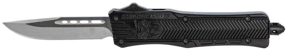 CobraTec Knives SBCTK1SDNS CTK-1Small 2.75" OTF Drop Point Plain D2 Steel Blade/Black Aluminum Handle Features Glass Breaker Includes Pocket Clip