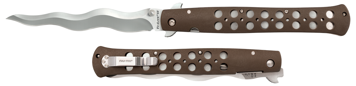 Cold Steel CS26SXK6 Ti-Lite6" Folding Plain Kris AUS 10A Steel Blade/ Black Griv-Ex Handle