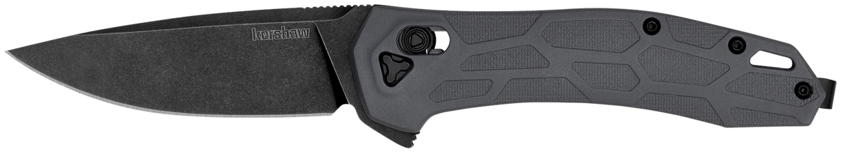 Kershaw 2042 CovalentMid-Size 3.20" Folding Drop Point Plain Black Oxide Blackwash D2 Steel Blade/ Gray Textured Pockets Glass-Filled Nylon Handle Includes Pocket Clip