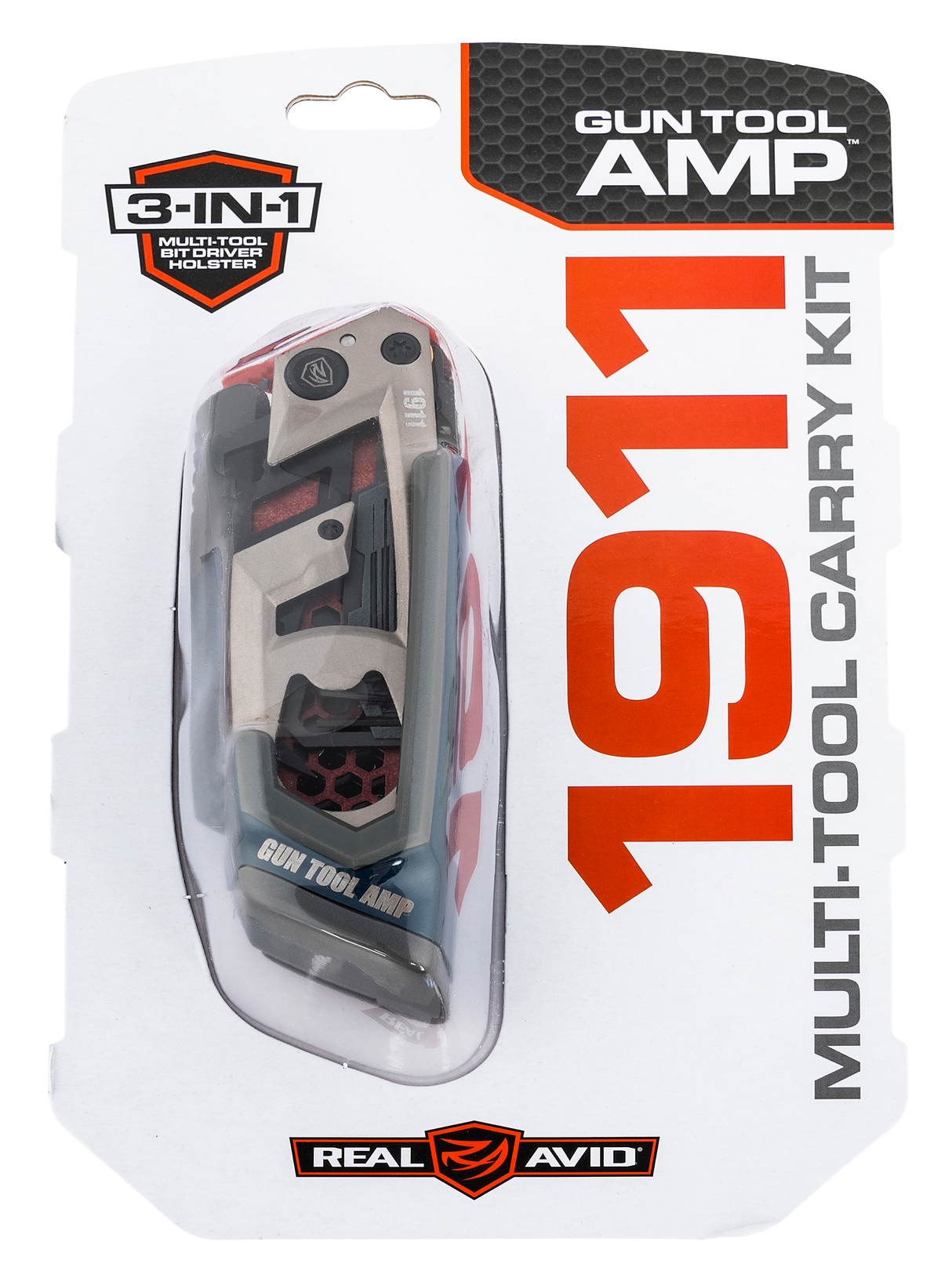 Real Avid AVGTAMP1911 Gun Tool Amp-1911 Black/Silver Stainless Steel Folding Multi-tool for 1911