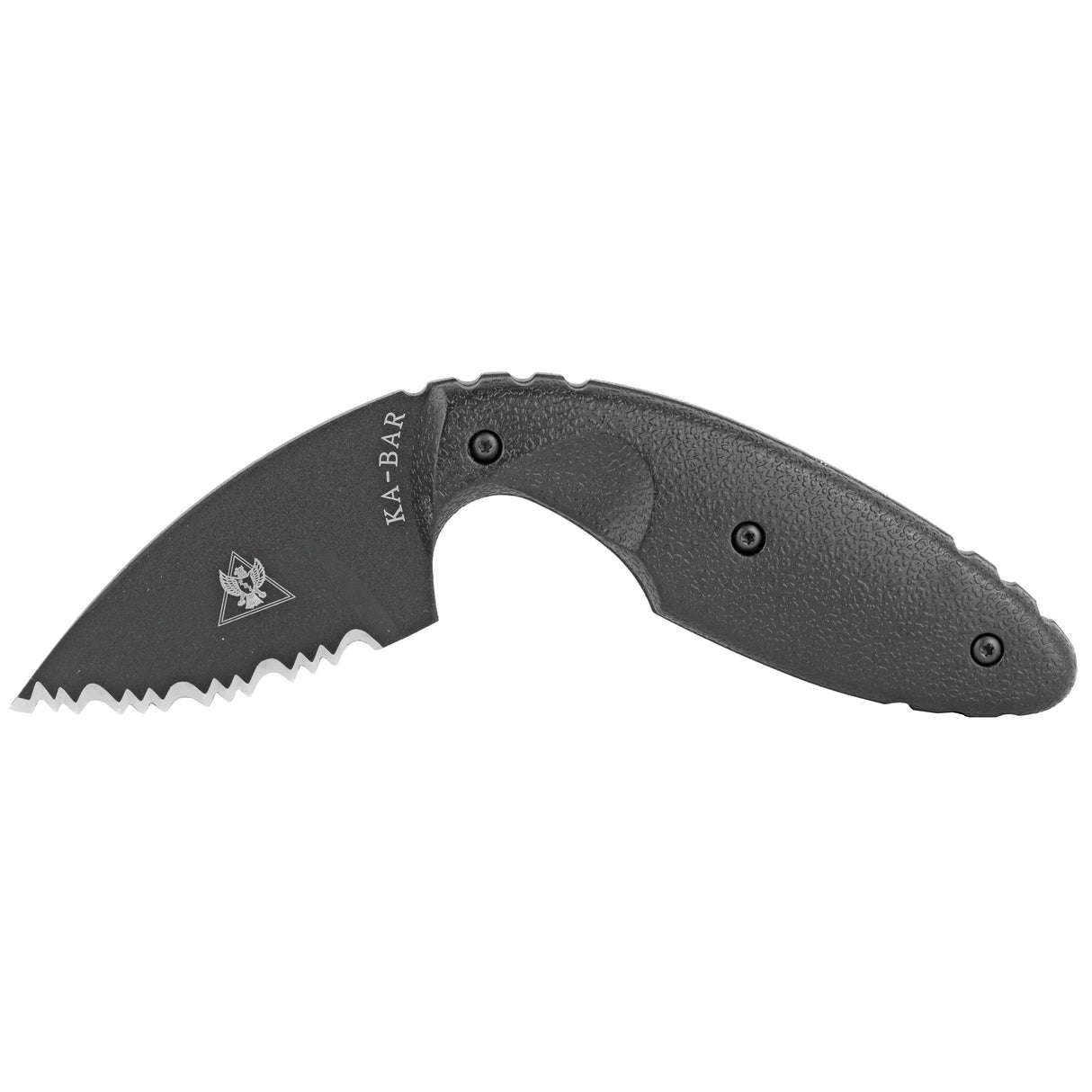 Ka-Bar 1481 TDI Law Enforcement 2.31" Fixed Drop Point Serrated Black AUS-8A SS Blade Black Zytel Handle Includes Belt Clip