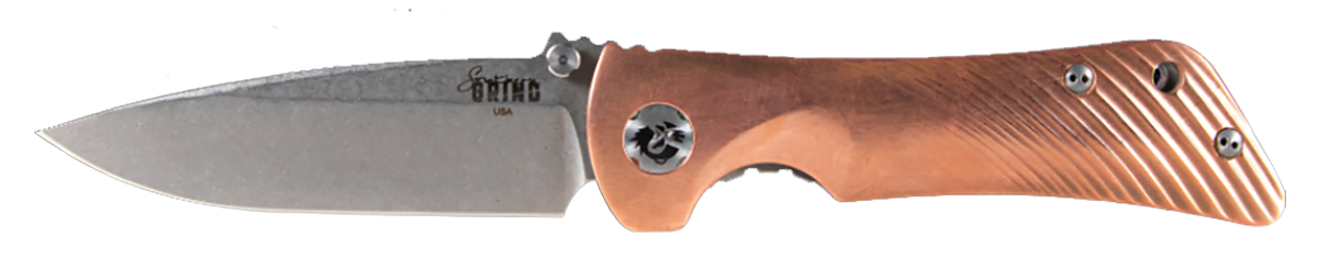 Southern Grind SG06030014 Spider Monkey3.25" Folding Drop Point Plain Satin S35VN SS Blade/ Titanium/Copper Handle Includes Pocket Clip