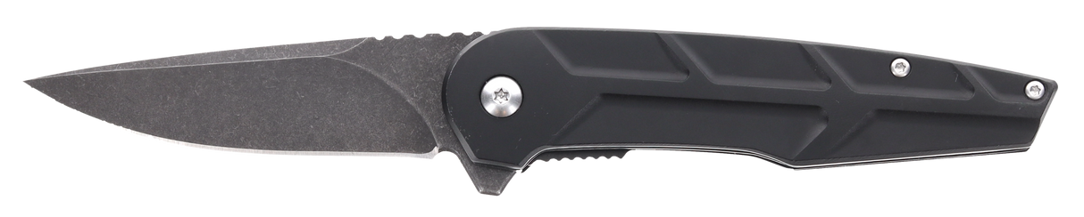 Schrade 1159329 Reckon3.25" Folding Drop Point Plain Dark Stonewash D2 Steel Blade 4.40" Black Aluminum Handle