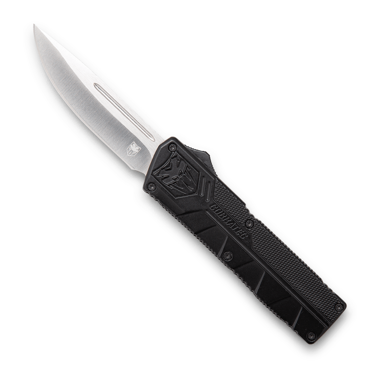 CobraTec Knives BCTLWDNS Lightweight3.25" OTF Drop Point Plain D2 Steel Blade/Black Aluminum Handle Includes Pocket Clip