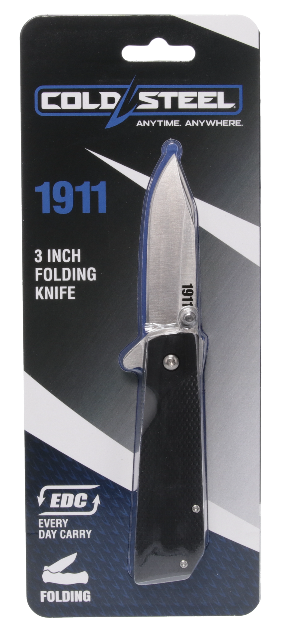 Cold Steel CS20NPJAAZ 19113" Folding Clip Point Plain 4034 SS Blade Black Textured Griv-Ex Handle Includes Pocket Clip