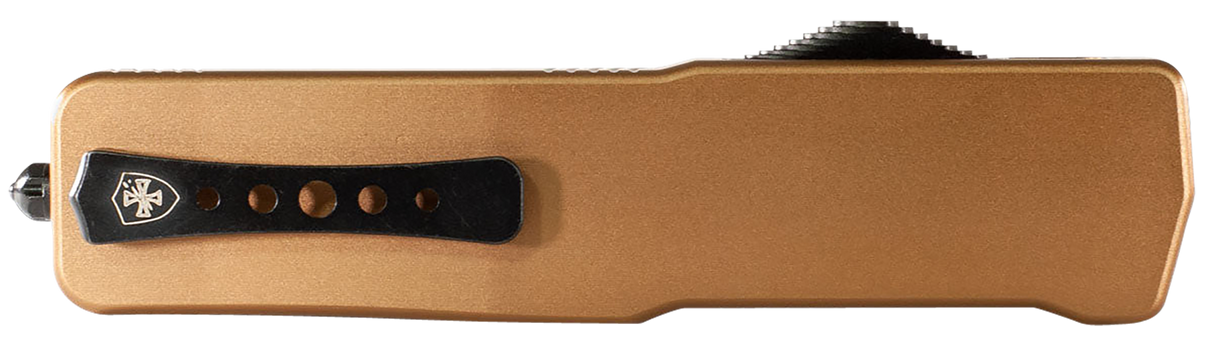 Templar Knife LAAB121 Premium Lightweight Large 3.50" OTF Dagger Plain Black Oxide Stonewashed Powdered D2 Steel Blade/5.25" Bronze Anodized Aluminum Handle