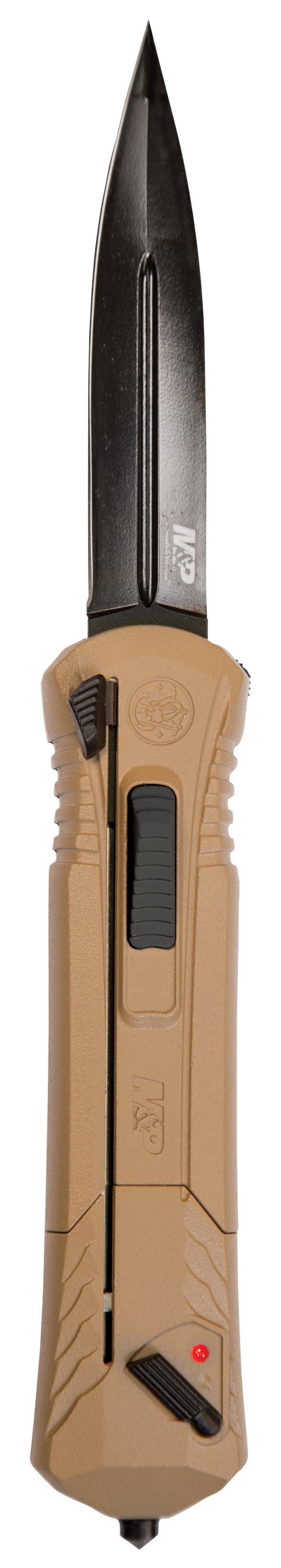 Smith & Wesson Knives 1092050 M&P3.50" OTF Spear Point Plain Black Oxide AUS-8A SS Blade 5.16" Flat Dark Earth Aluminum Handle