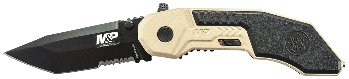 Uncle Henry SWMP3BSDCP M&P M.A.G.I.C. 2.80" Folding Part Serrated Black Oxide 4034 SS Blade 4.30" Aluminum Handle Includes Pocket Clip