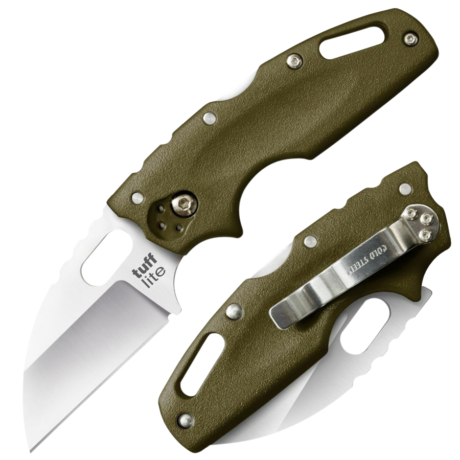 Cold Steel CS20LTG Tuff Lite2.50" Folding Clip Point Plain AUS-8A SS Blade/OD Green Griv-Ex Handle Includes Pocket Clip