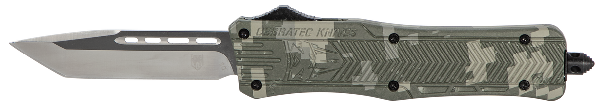 CobraTec Knives MADCCTK1MTNS CTK-1Medium 3" OTF Tanto Plain D2 Steel Blade/Army DigiCamo Aluminum Handle Features Glass Breaker Includes Pocket Clip