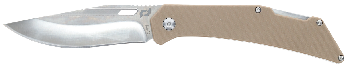 Schrade 1159301 Slingshot Lockback Folder 4" Recurve Clip Point/Satin AUS-10 Blade 5" G10 Handle