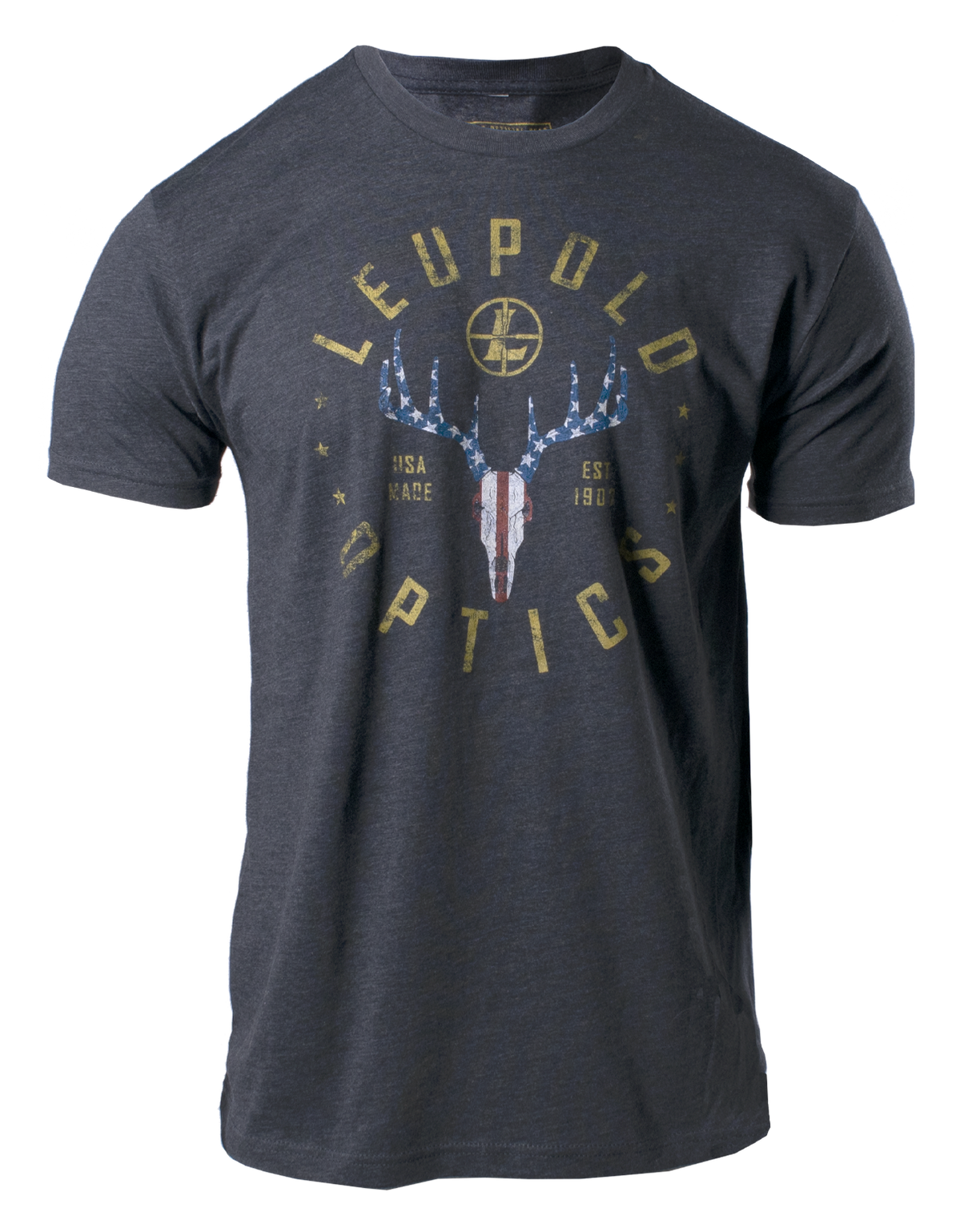 Leupold 179141 American WhitetailCharcoal Gray Cotton/Polyester Short Sleeve Medium