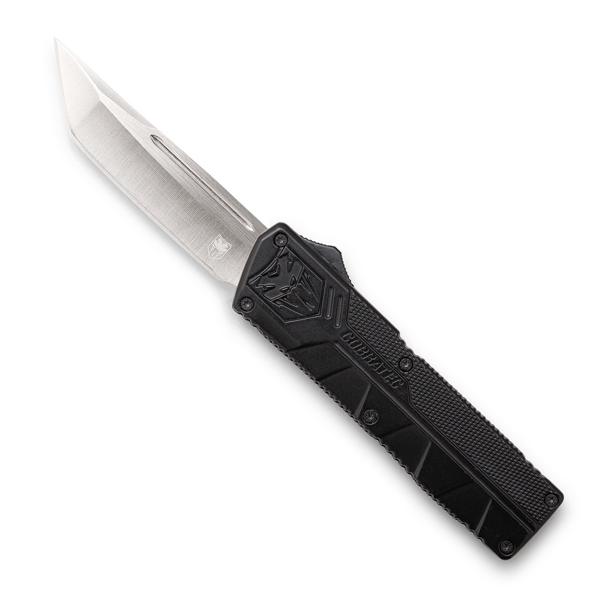 CobraTec Knives BCTLWTNS Lightweight3.25" OTF Tanto Plain D2 Steel Blade/Black Aluminum Handle Includes Pocket Clip
