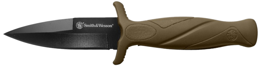 Uncle Henry 1100073 H.R.T. Flase Edge 2.75" Fixed Plain Black Oxide Stainless Steel Blade Flat Dark Earth Rubber Handle Includes Sheath