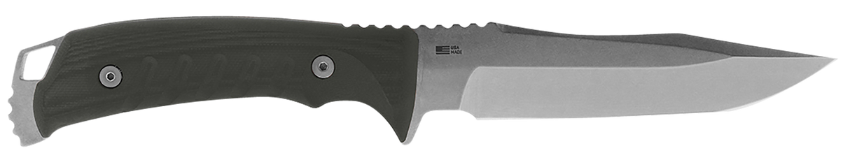 S.O.G SOGUF1001BX Pillar5" Fixed Clip Point Plain Stonewashed S35VN SS Blade Black Canvas Micarta Handle Includes Sheath