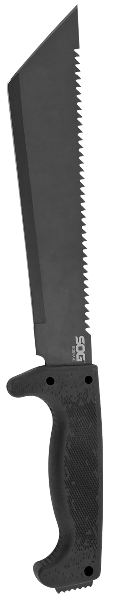 SOG SOGfari Tanto Machete 10" 3Cr13 Stainless Steel Black Powder Coated Blade Kraton Handle Black