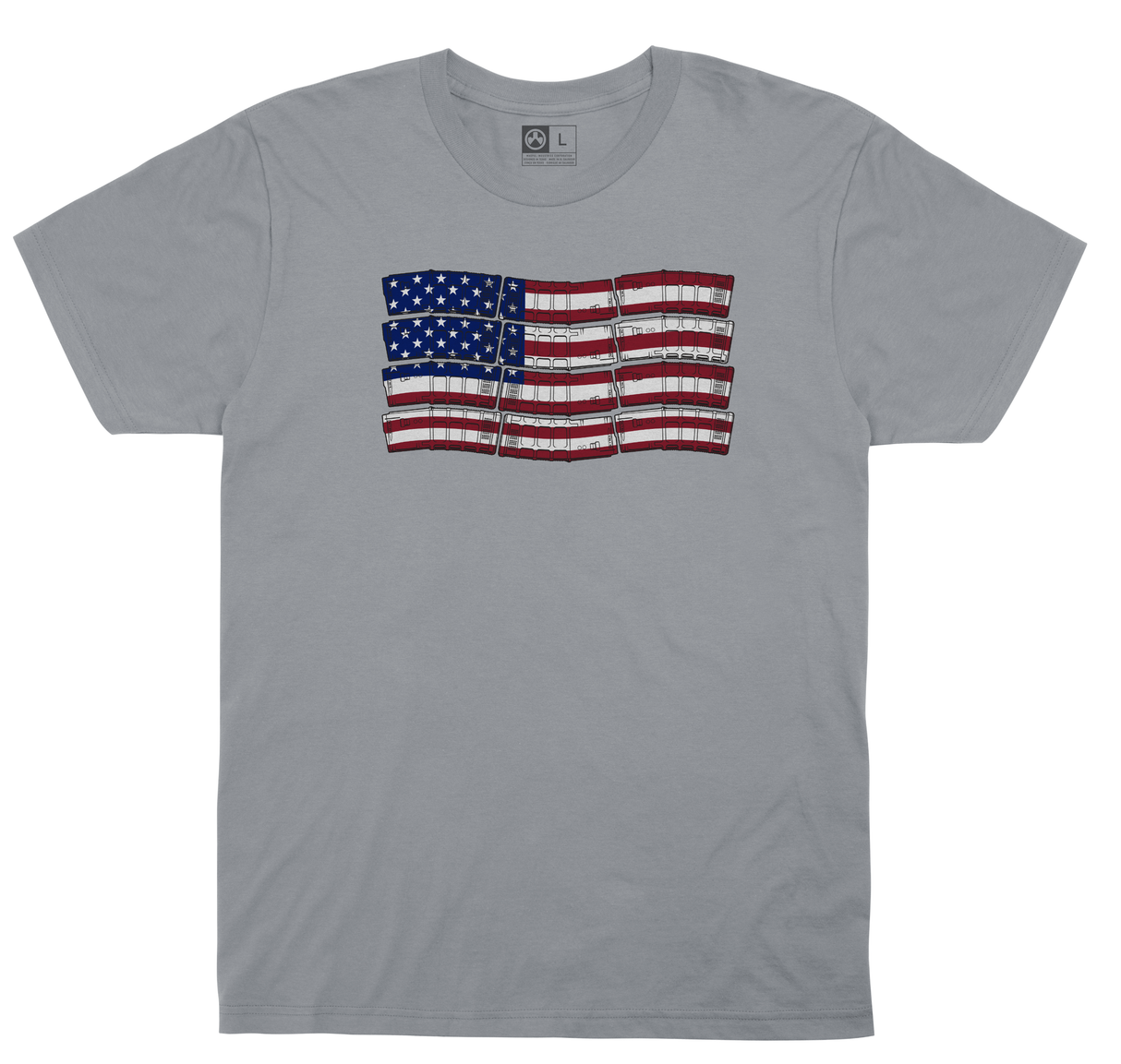 Magpul MAG1180-040-S P-Mag FlagSilver Cotton Short Sleeve Small