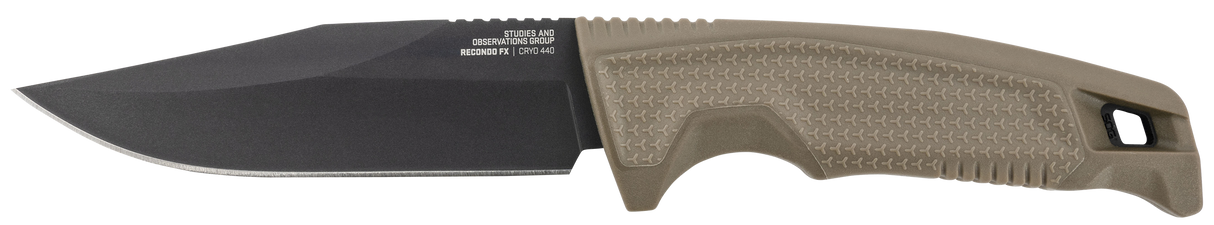 S.O.G SOG17220357 Recondo FX 4.60" Fixed Plain Satin TiNi Full Tang Cryo 440C SS Blade/ FDE Overmolded GRN Handle