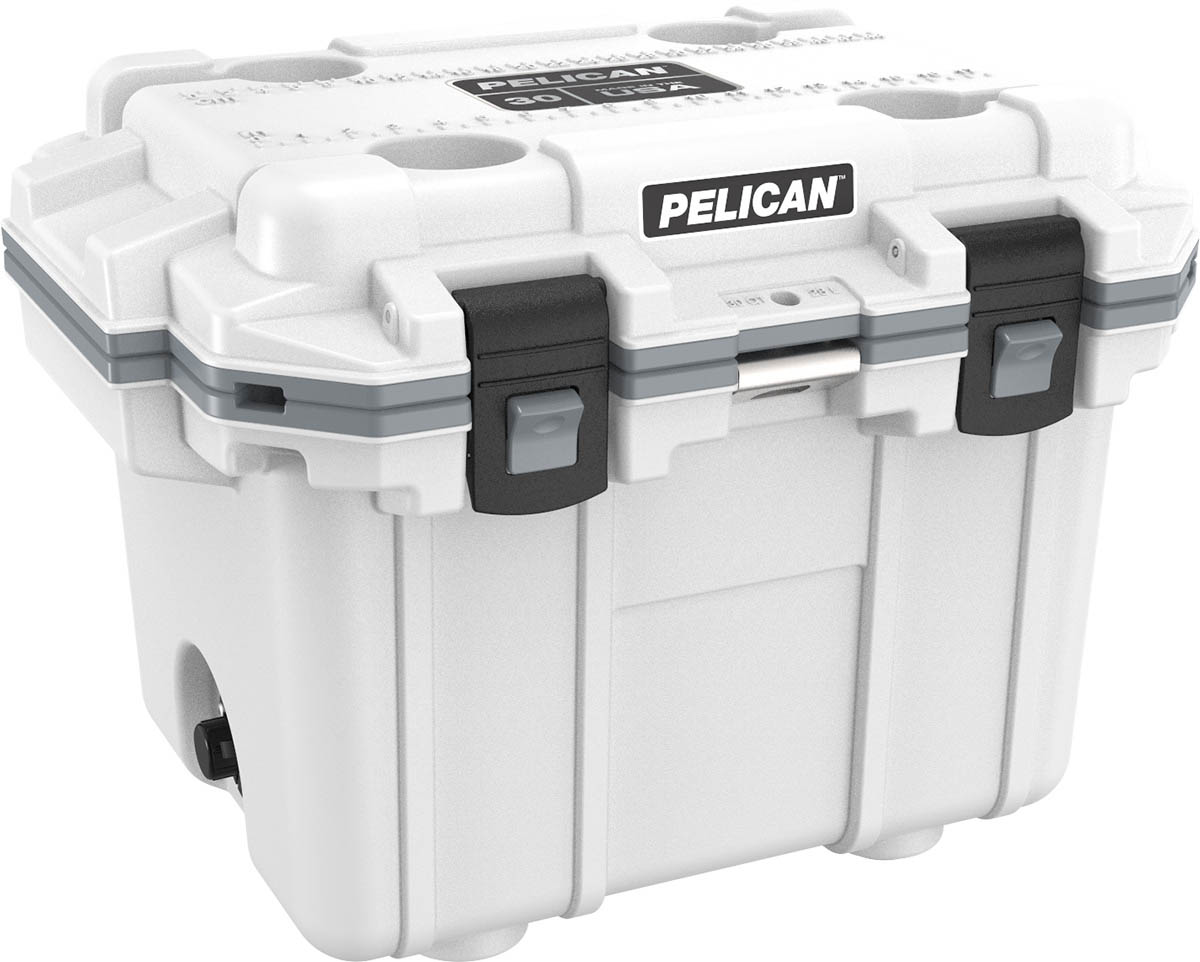 Pelican Elite Cooler, White|Gray, 25.30 in. x 19.00 in. x 18.50 in. 30Q-1-WHTGRY