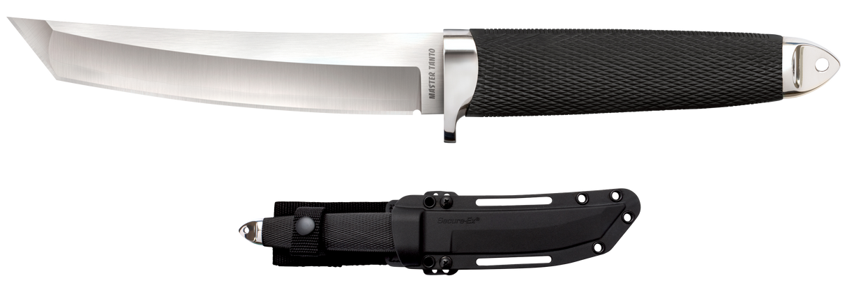 Cold Steel CS35AB San Mai Master 6" Fixed Tanto Plain Satin VG-10 San Mai Blade/Black Textured/Oval Kray-Ex Handle Includes Sheath