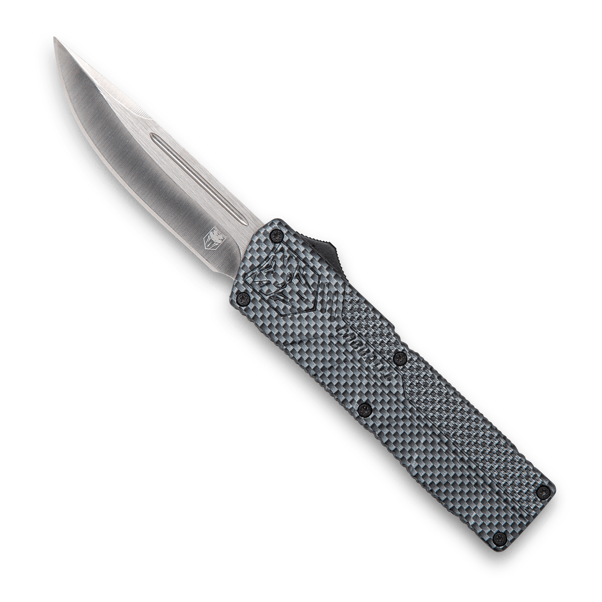 CobraTec Knives CFCTLWDNS Lightweight3.25" OTF Drop Point Plain D2 Steel Blade/Carbon Fiber Aluminum Handle Includes Pocket Clip