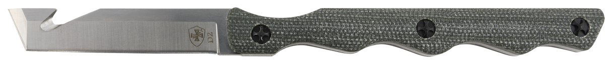 Templar Knife NTKG222 Neck2.46" Fixed Tanto Plain Powder Coated D2 Steel Blade/ 4.22" OD Green Canvas Micarta Handle Includes Lanyard/Sheath
