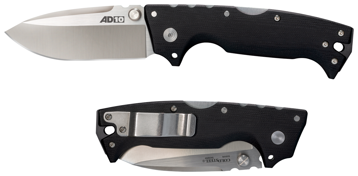 Cold Steel CS28DD AD-104" Folding Drop Point Plain S35VN SS Blade/Black G10 Handle Includes Pocket Clip