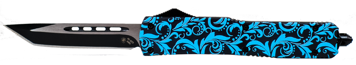 Templar Knife MMDT231 Maiden Teal Gen II Slim 3.43" OTF Tanto Plain Black Oxide Stonewashed 440C SS Blade/5.05" Teal Aluminum Handle Features Glass Breaker Includes Pocket Clip/Sheath