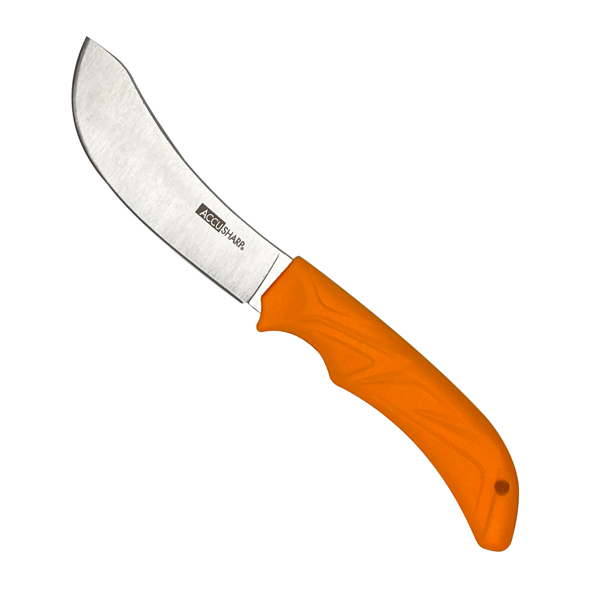 AccuSharp 732C Butcher4" Fixed Butcher Plain Stainless Steel Blade/Blaze Orange Ergonomic Anti-Slip Rubber Handle