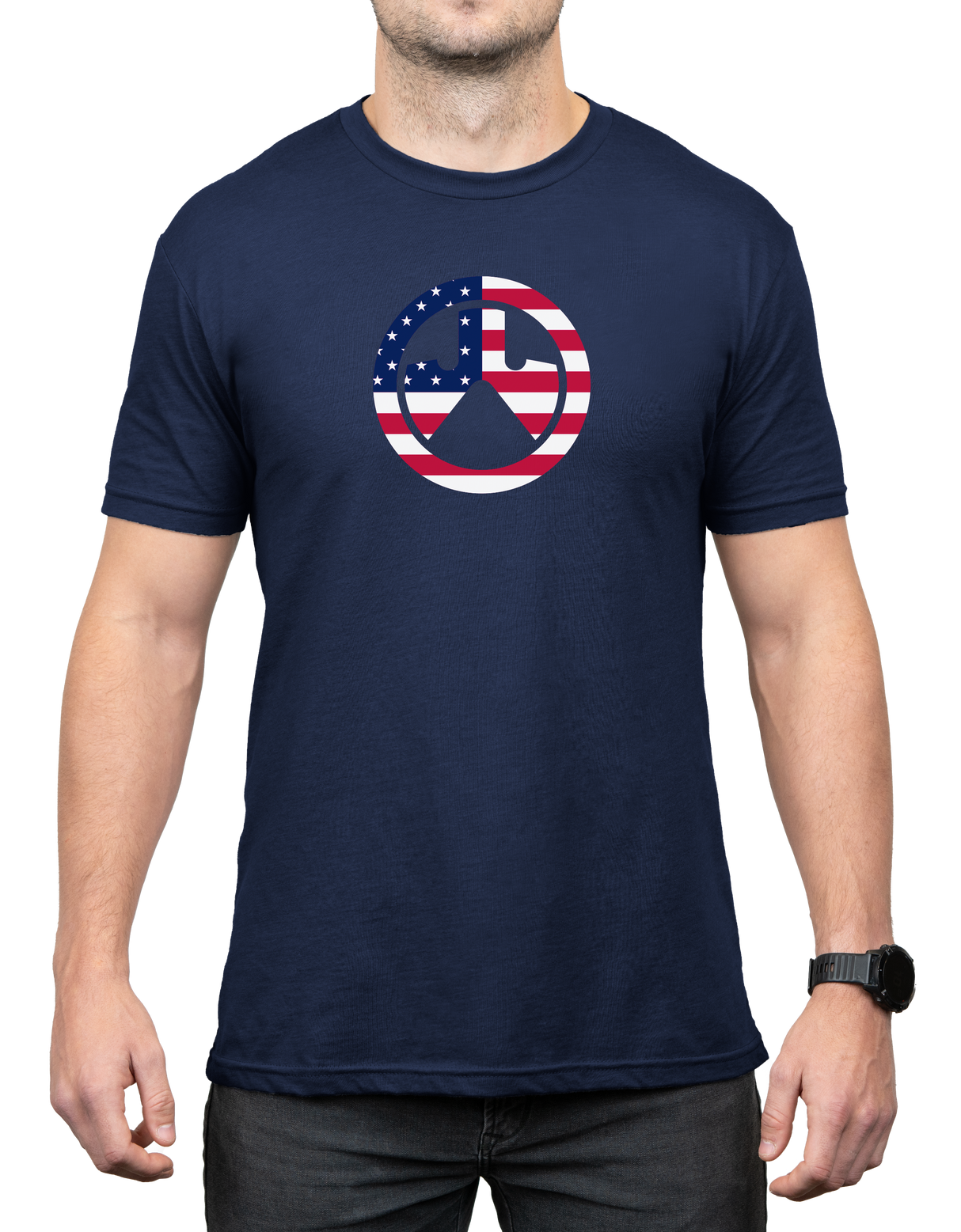 Magpul MAG1281410L Independence IconNavy Cotton/Polyester Short Sleeve Large