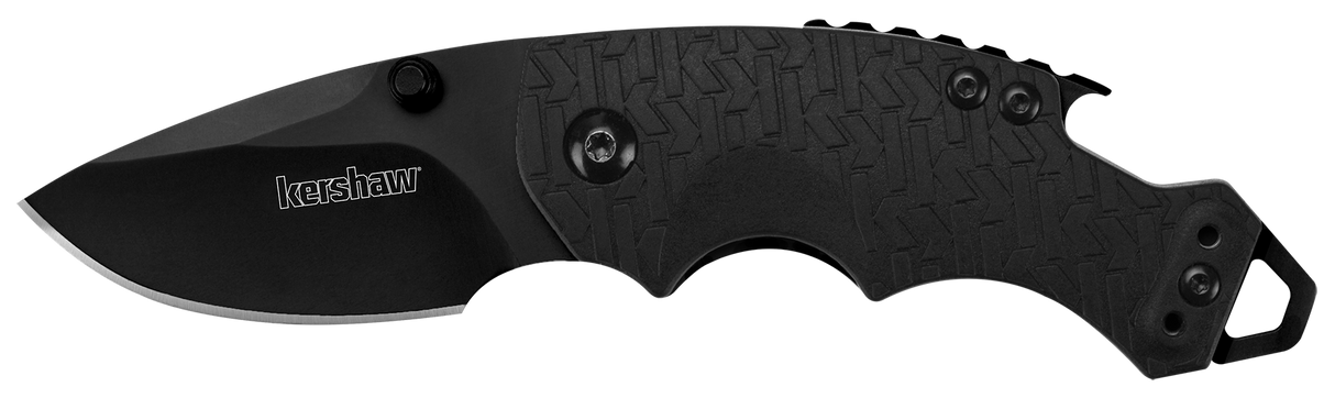 Kershaw 8700BLK Shuffle2.40" Folding GFN Plain Black Oxide 8Cr14MoV SS Blade Black K Textured Glass-Filled Nylon Handle Includes Pocket Clip