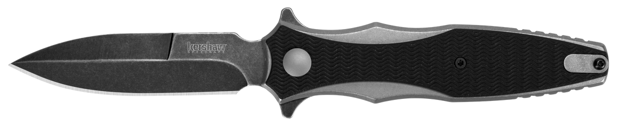 Kershaw 1559 Decimus3.25" Folding Spear Point Plain Blackwash 8Cr13MoV SS Blade Black/Stonewashed Nylon/SS Handle Includes Pocket Clip