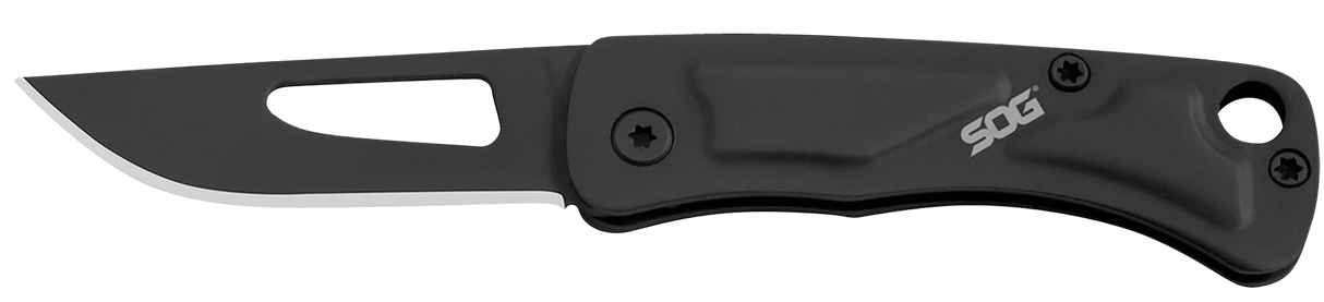 S.O.G SOGCE1002C Centi I 1.40" Folding Straight Back Plain Black Hardcased Stainless Steel Blade/Black Stainless Steel Handle