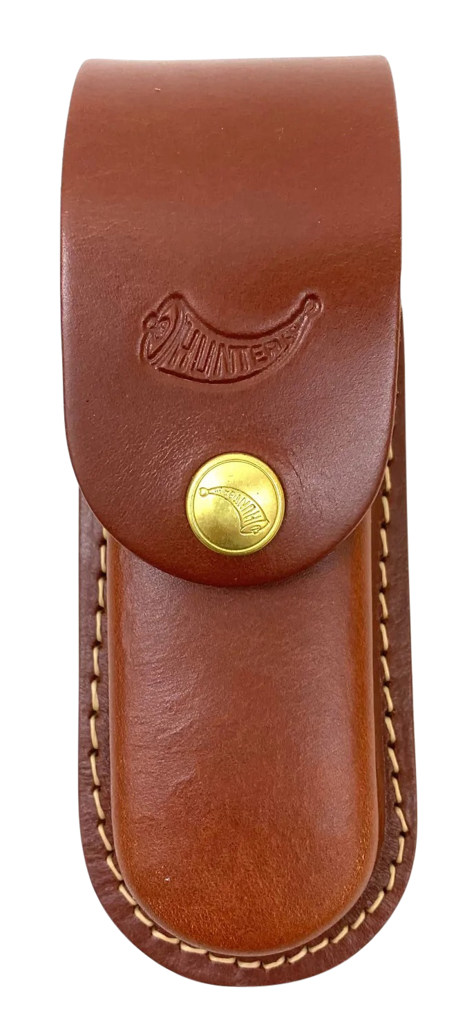 Hunter Company 027-111 Knife SheathBelt Loop Tan Leather Fits 4.75-5.50" Closed Folded Knife
