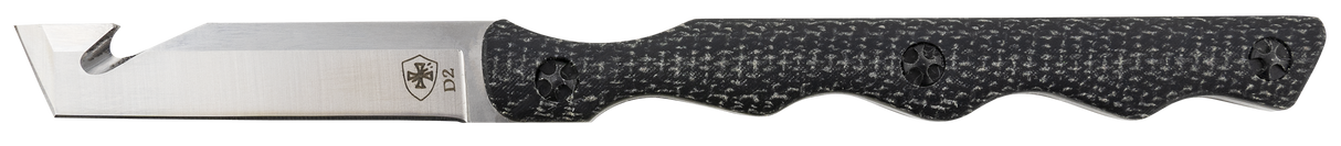 Templar Knife NTKR222 Neck2.46" Fixed Tanto Plain Powder Coated D2 Steel Blade/ 4.22" Black Canvas Micarta Handle Includes Lanyard/Sheath