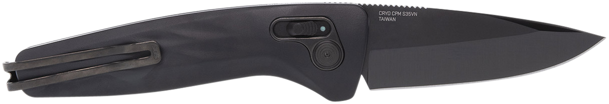 S.O.G SOG15730157 One-Zero Auto 3.10" Folding Plain Black Chrome CPM S35VN SS Blade/ Black Aluminum Handle