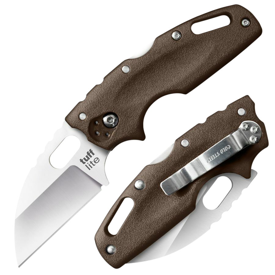 Cold Steel CS20LTF Tuff Lite2.50" Folding Sheepsfoot Plain AUS-8A SS Blade/Flat Dark Earth Griv-Ex Handle Includes Pocket Clip