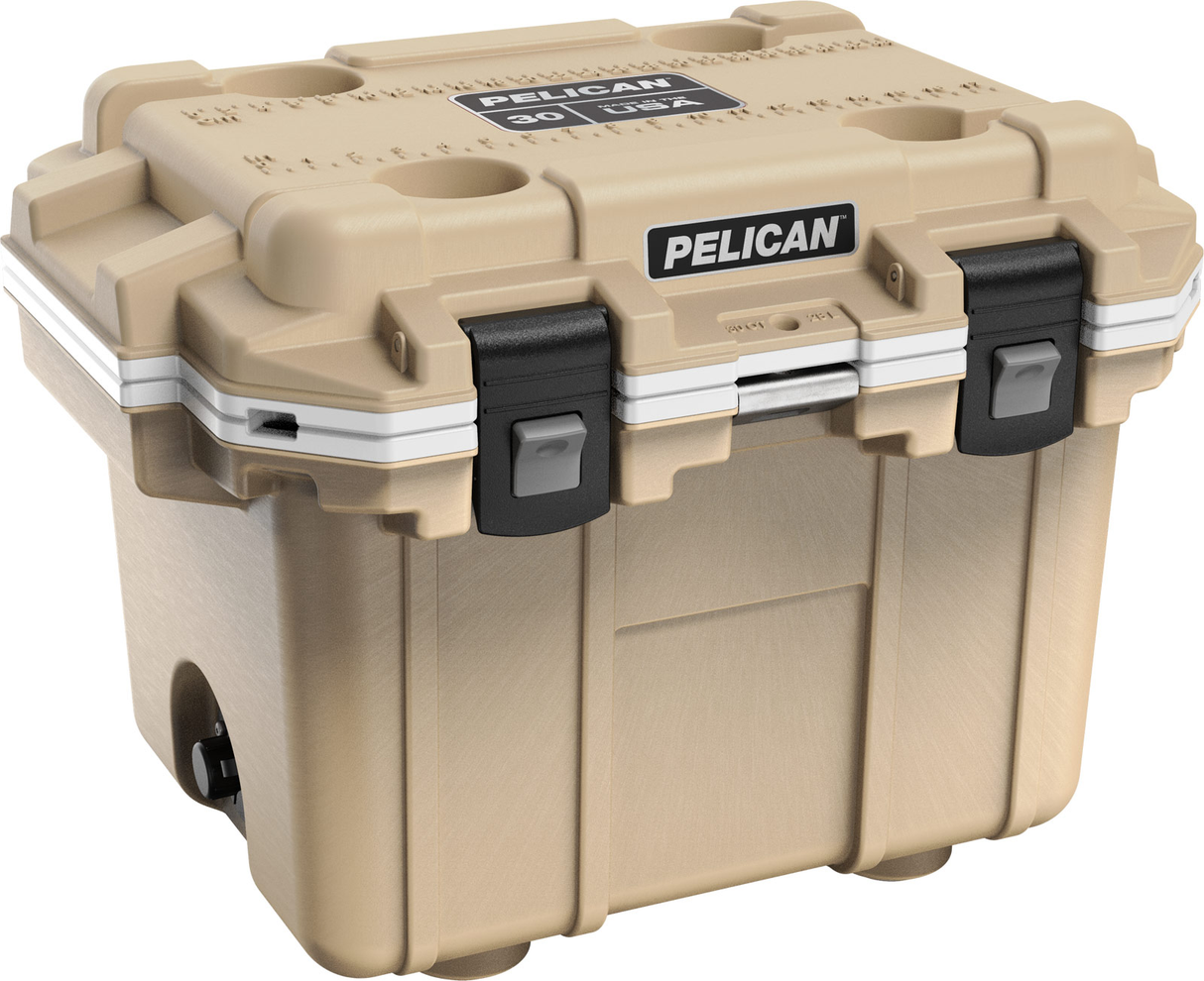 Pelican , Pelican 30q-1-tanwht 30qt Elite Cooler Tan/wht