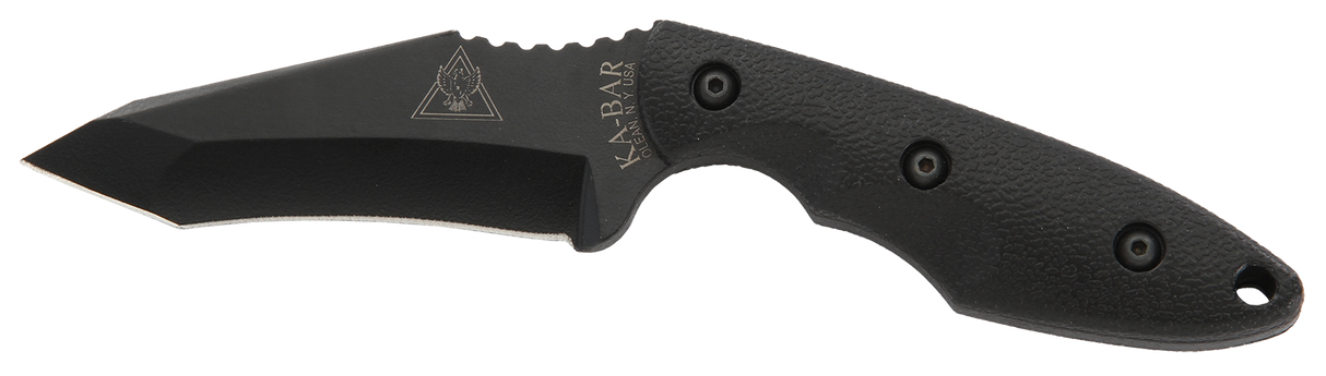 Ka-Bar 2486 TDI Hell Fire 3.56" Fixed Recurve Tanto Plain 1095 Cro-Van Blade Black Ultramid Handle