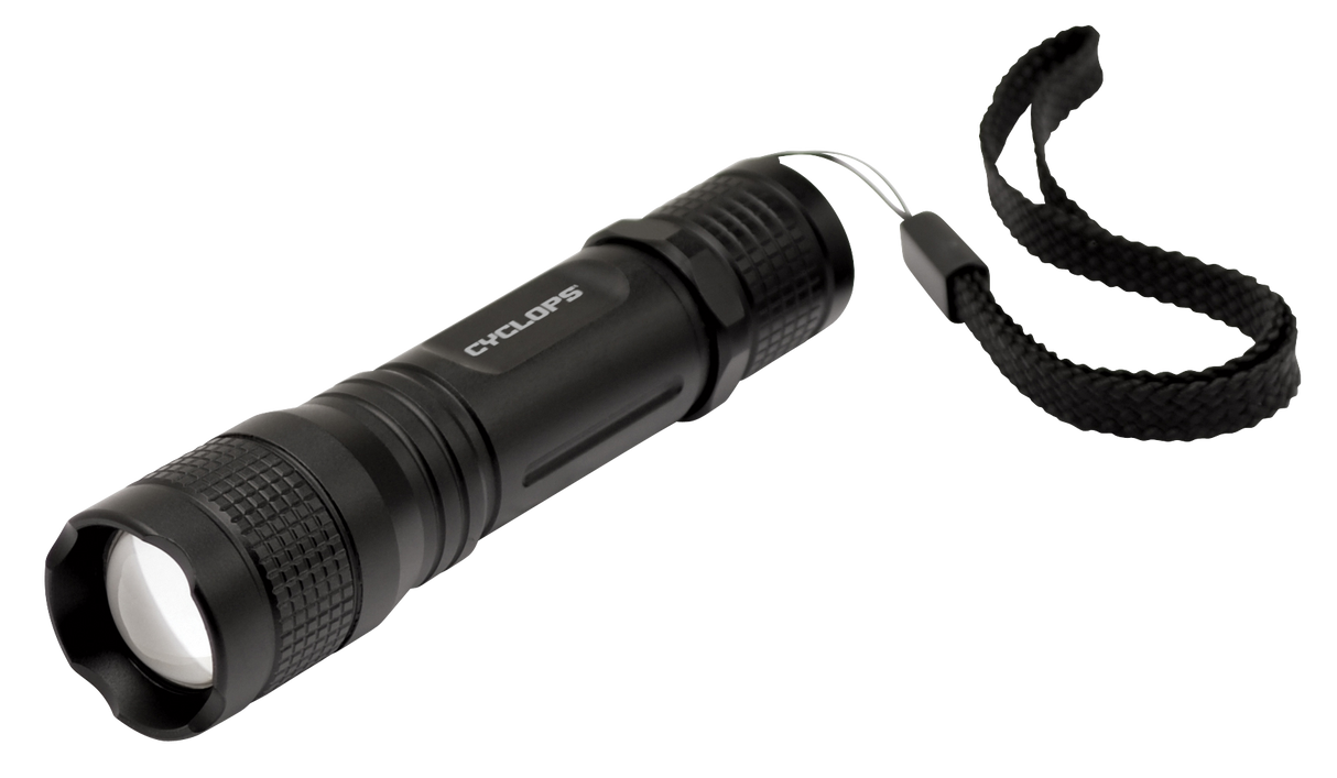 Cyclops TF-150 Lumen Flashlight LED with 1 AA Batteries Aluminum Black