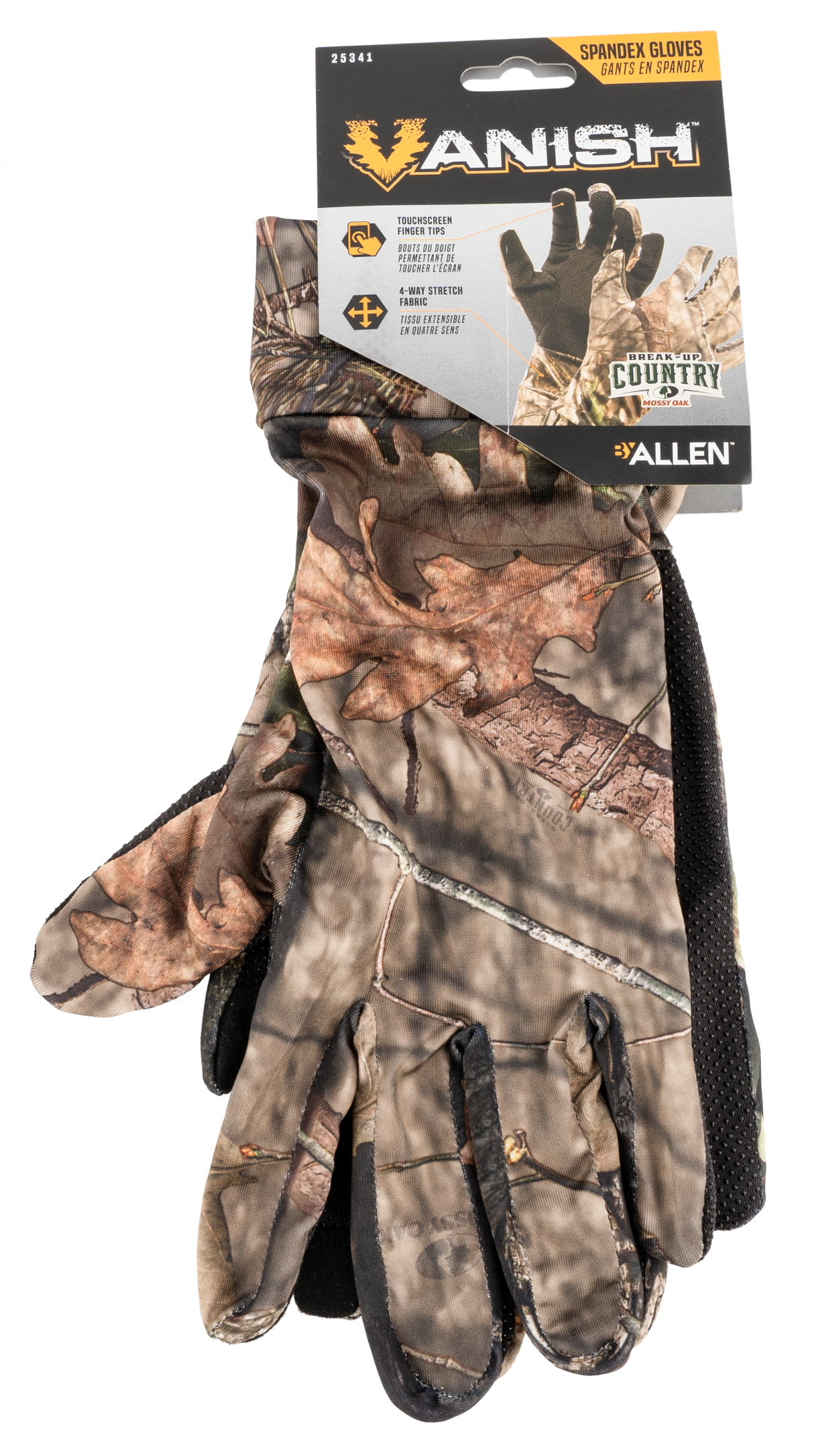 Vanish 25341 Hunting GlovesMossy Oak Break-Up Country Touchscreen Spandex OSFA