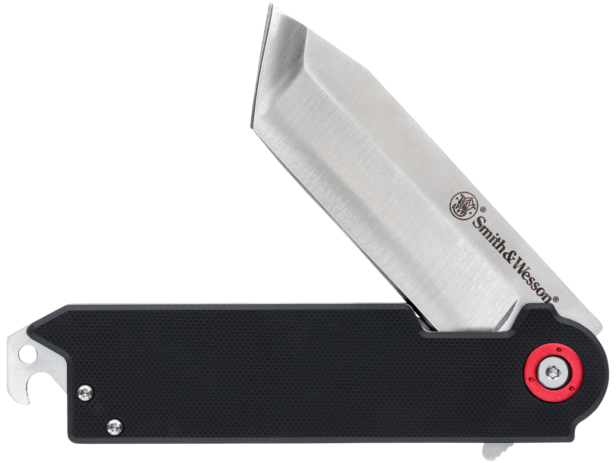 Smith & Wesson Knives 1193144 Big Benji3.50" Folding Plain Stainless Steel Blade 4.25" Black